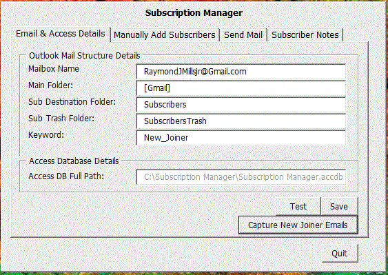 Subscription Manager Tool